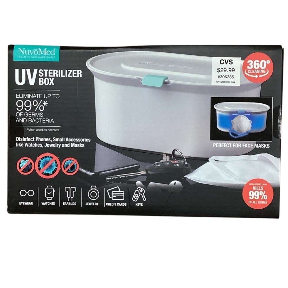 NuvoMed UV Sterilizer Box with 360° Cleaning. Great‎ for jewelry!